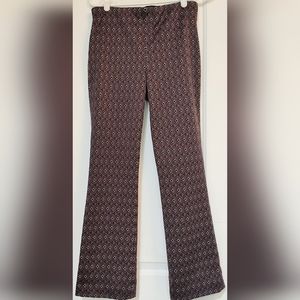 Zara Flared Jacquard Trouser Pants Women's Size Medium